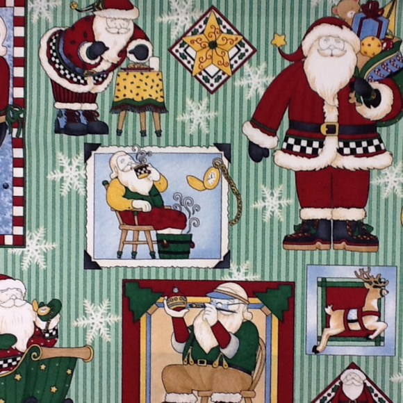 Sewing Fabric 'Debbie Mumm Santa' 44/45" x 2 Yds - Picture 1 of 3